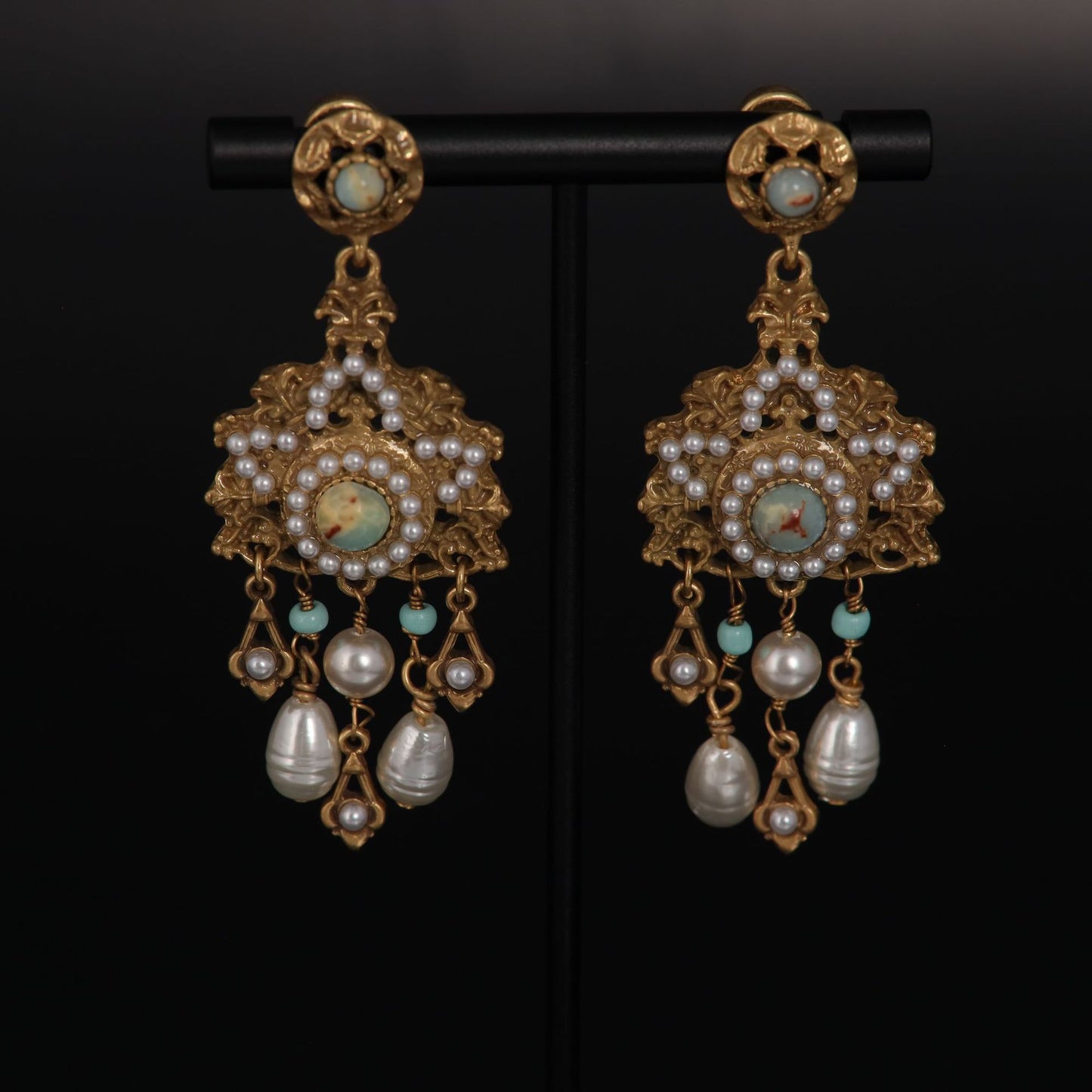 Fashion Trends Niche Stone Pearl Earrings