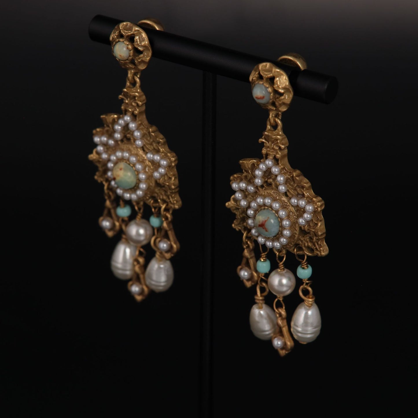 Fashion Trends Niche Stone Pearl Earrings